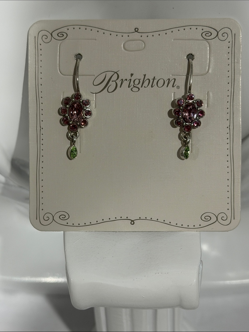 🆕💎🌸 NWT Brighton SWAROVSKI CRYSTAL SLVR TRUST YOUR JOURNEY Earrings!